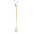 Pearl with Bar Pendant Drop Necklace