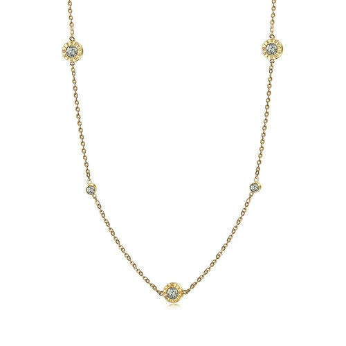 Roman Numeral CZ Station Necklace