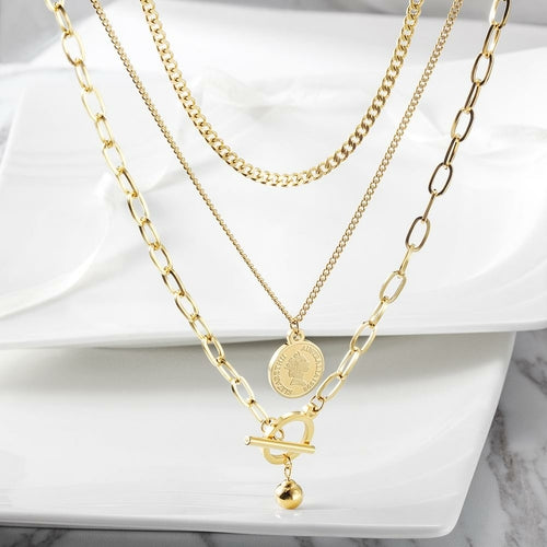 Multi-layered Elizabeth Coin Necklace