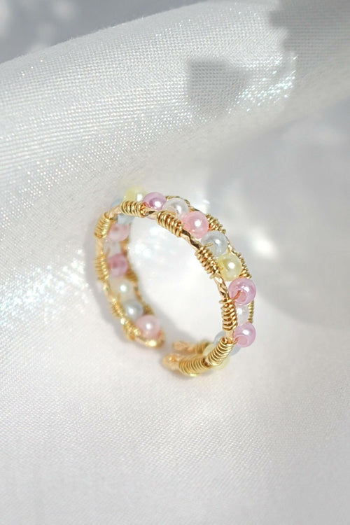 18 Karat Pastel Rainbow Hand Wired Band Ring